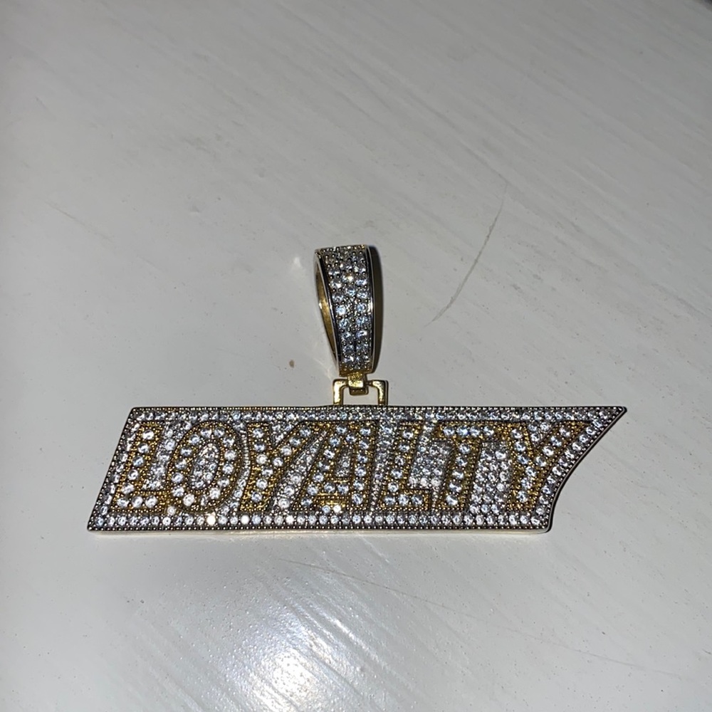 💎AAA CZ stones 14k gold plated LOYALTY pendant 💎
